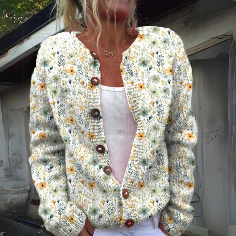 Tallara™– Warmer Floral Strickcardigan
