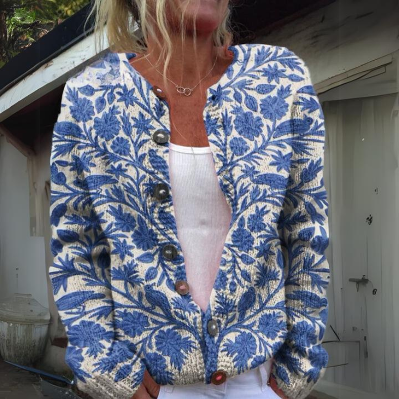 Tallara™– Warmer Floral Strickcardigan