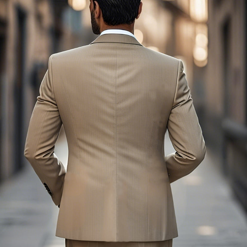 Herren Casual Atmungsaktiver Baumwoll-Blazer mit Revers, Einreiher, Slim Fit