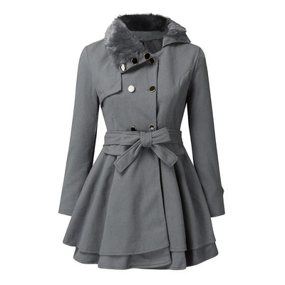 Sarena ™ | Schicker Trenchcoat mit veganem Fell