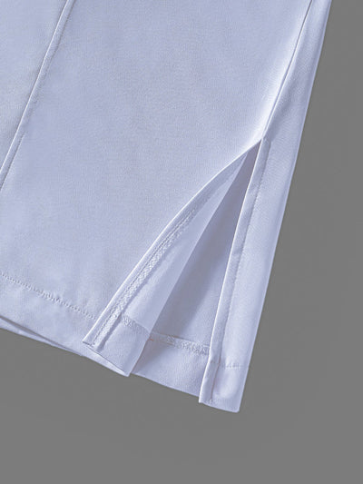 Plus Size Weißes Langarm Herren Set