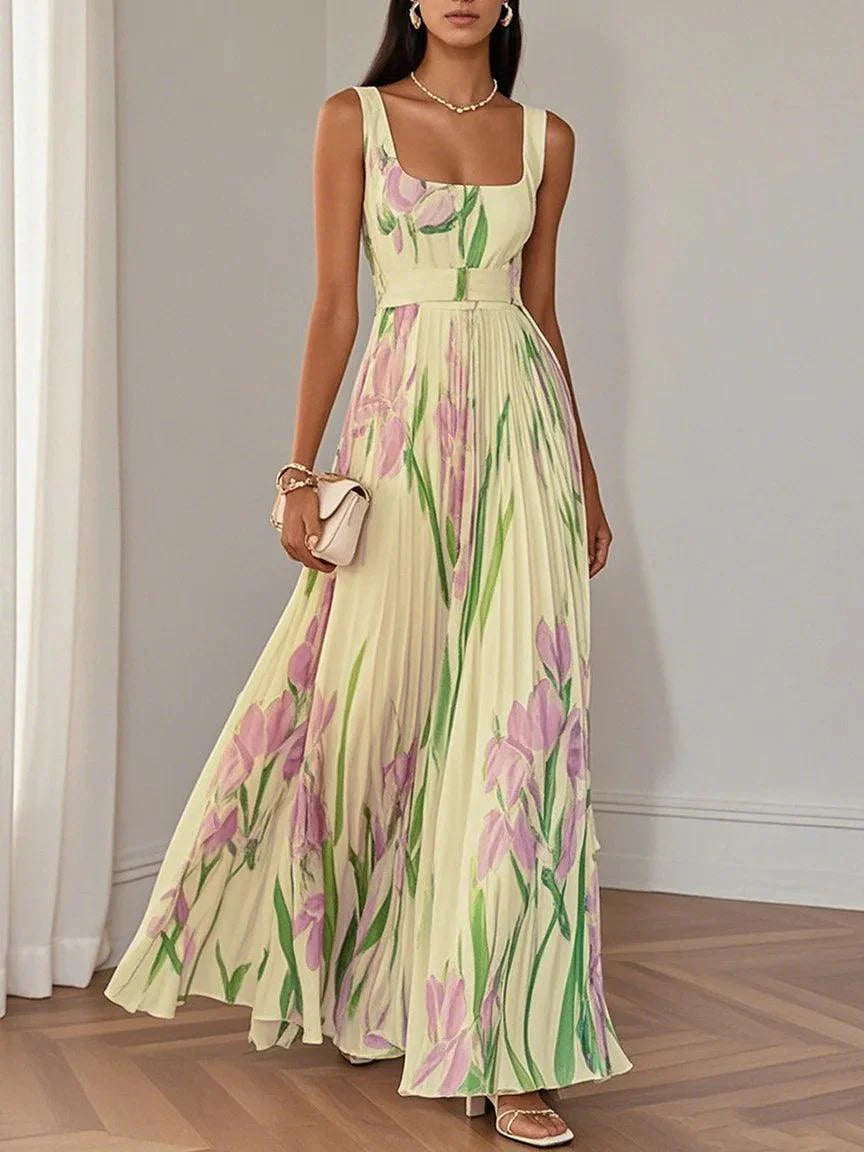 Liviana | Plissiertes Maxi-Kleid