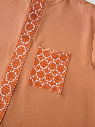 Plus Size Afrikanisches Geometrisches Besticktes Herren-Set