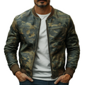 Herren Freizeit Camouflage Baseball Lederjacke