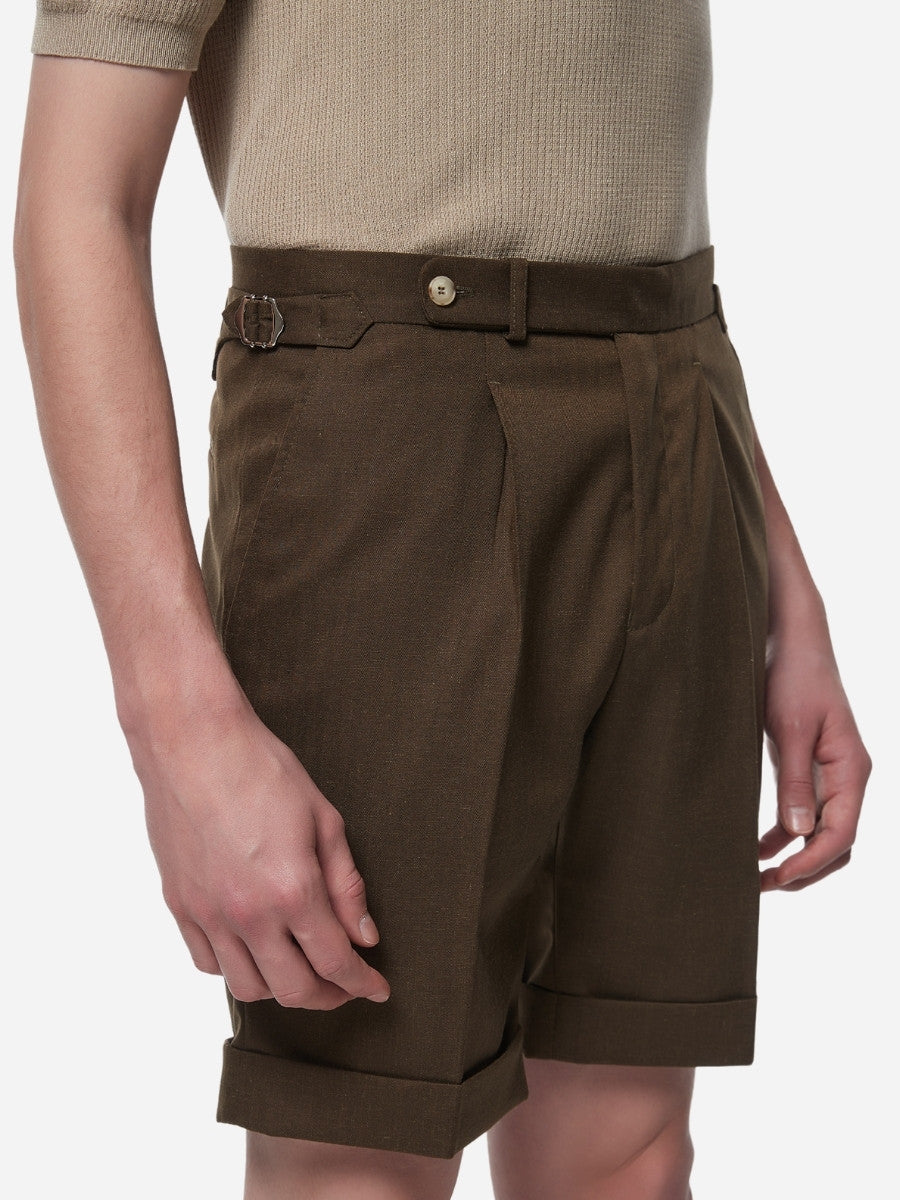 Marini Amalfi Hochtaillierte Leinenmischung Shorts