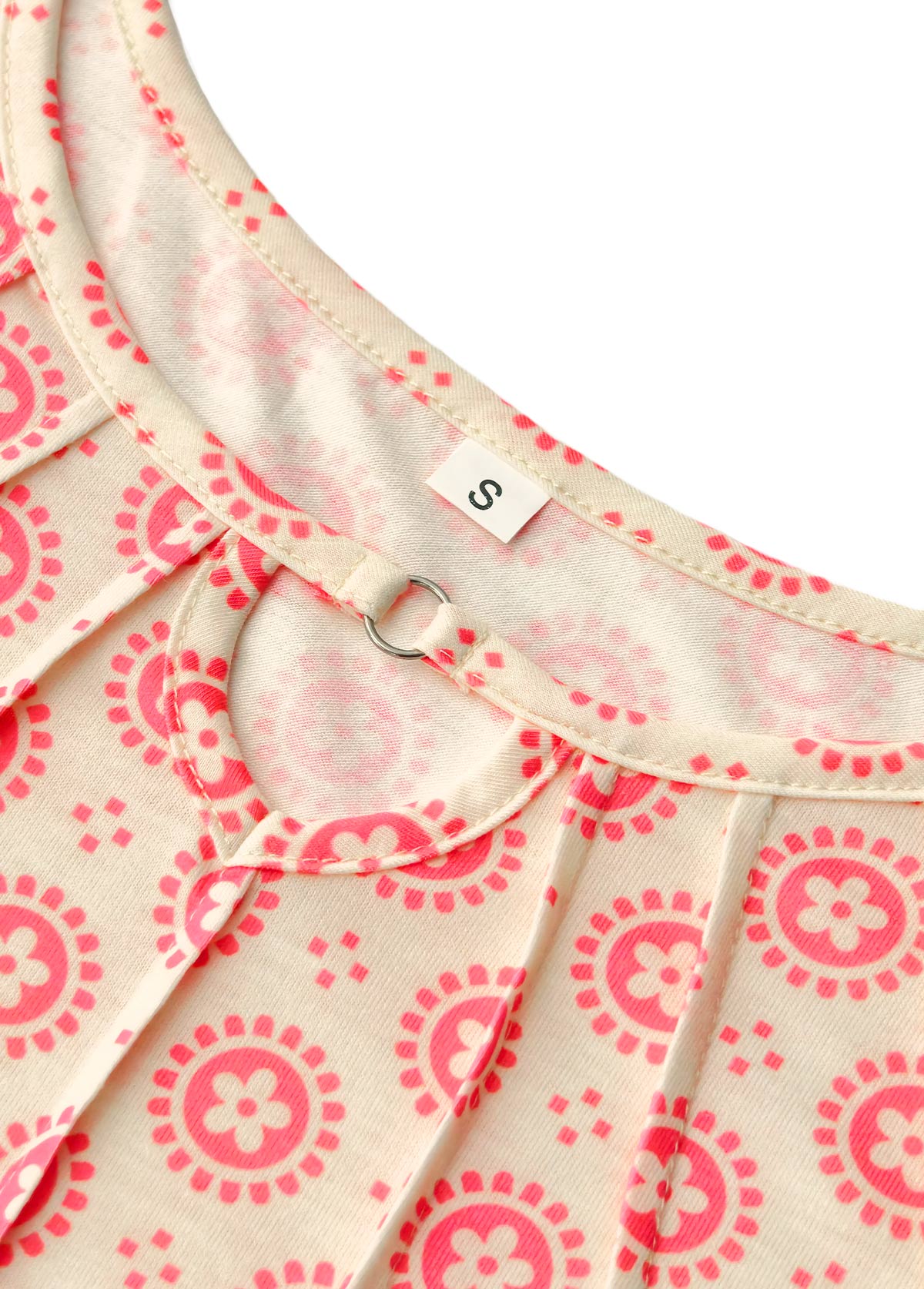 Hasel Beige Cut-Out Blumenmuster A-Linie Ärmellos