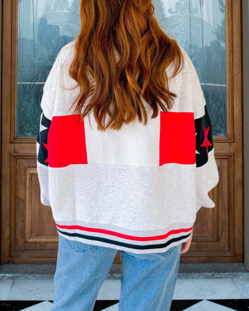Texas Tech Pailletten Streifen Sweatshirt