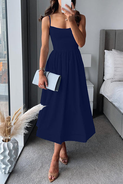 Martina™ | Midi Kleid mit feinen Trägern