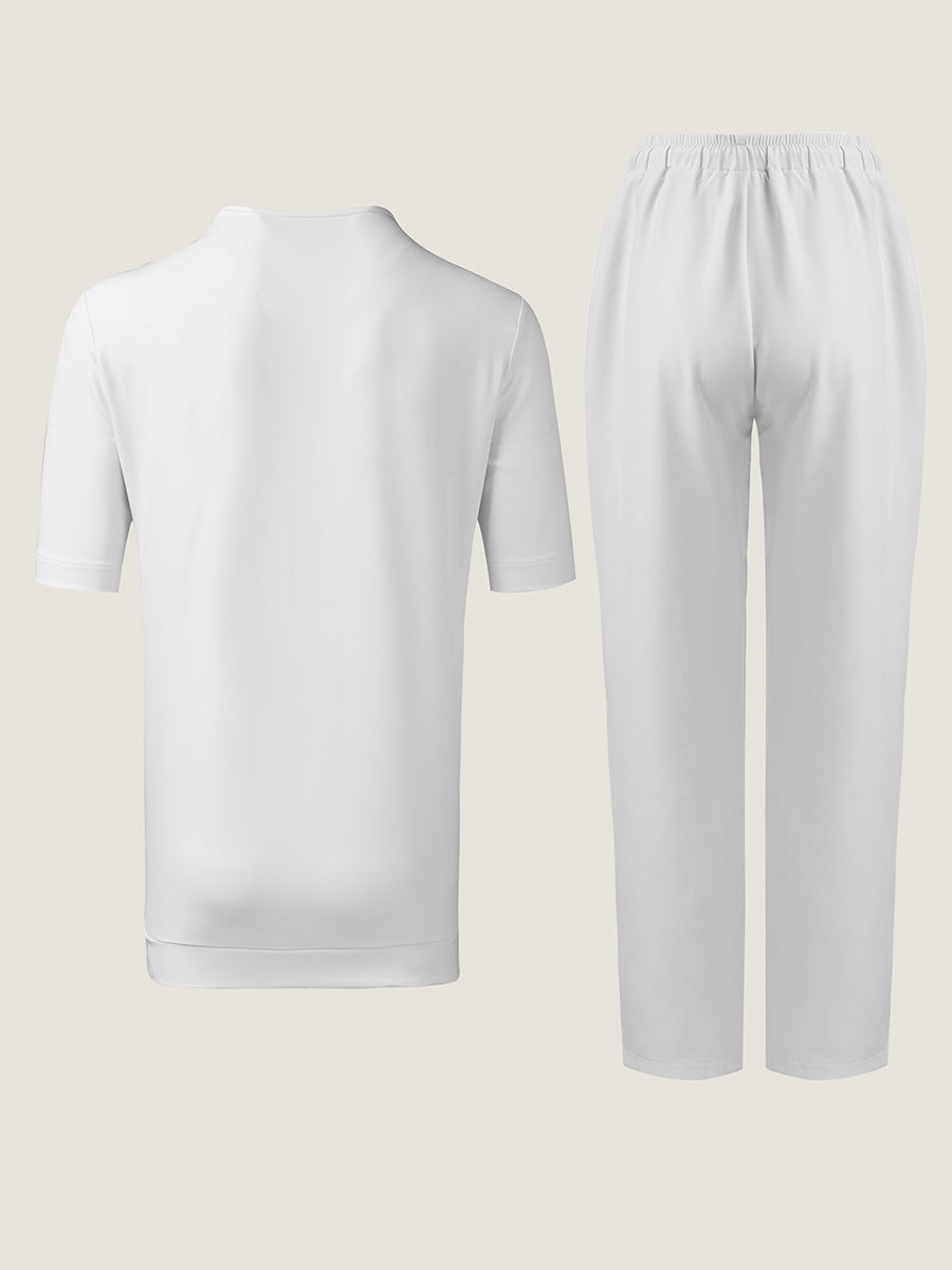 Plus Size Herren Set mit Metall-Details und kurzen Ärmeln
