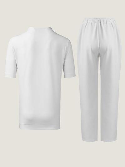 Plus Size Herren Set mit Metall-Details und kurzen Ärmeln