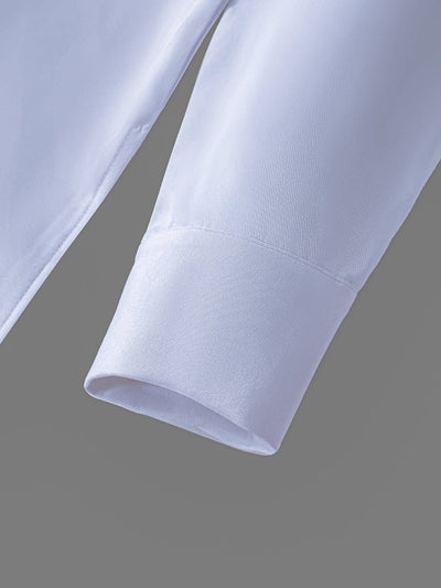 Plus Size Weißes Langarm Herren Set