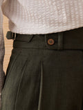 Marini Capri Hochtaillierte Hose aus Leinen