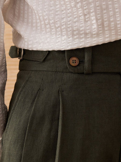 Marini Capri Hochtaillierte Hose 100% Leinen
