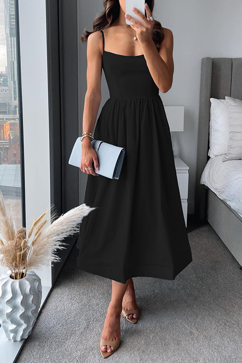 Martina™ | Midi Kleid mit feinen Trägern