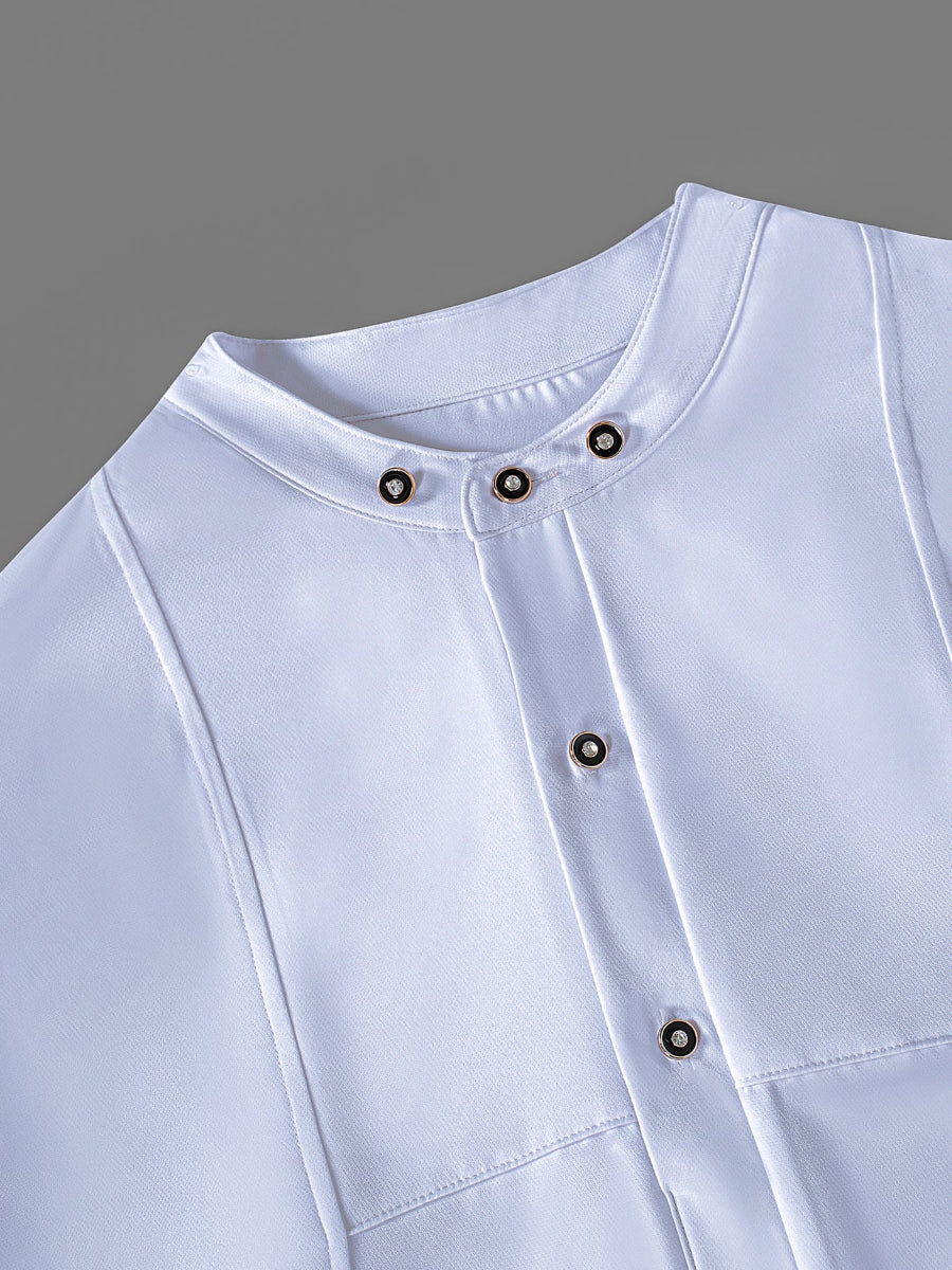 Plus Size Weißes Langarm Herren Set
