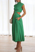 Quincy | Midi-Kleid mit Cut-Out und Taschen