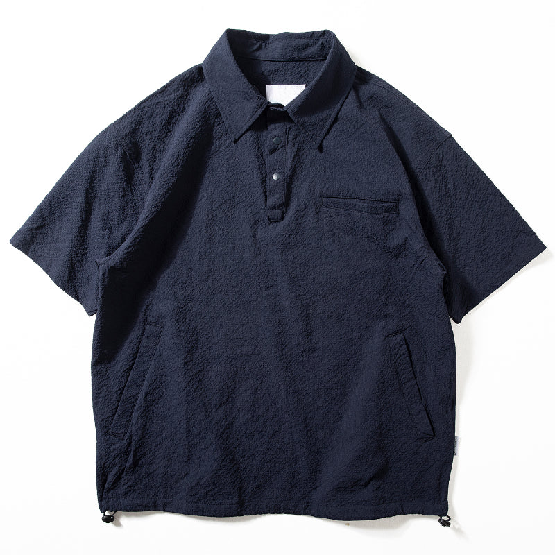 Texturiertes Polohemd im japanischen Stil mit Revers