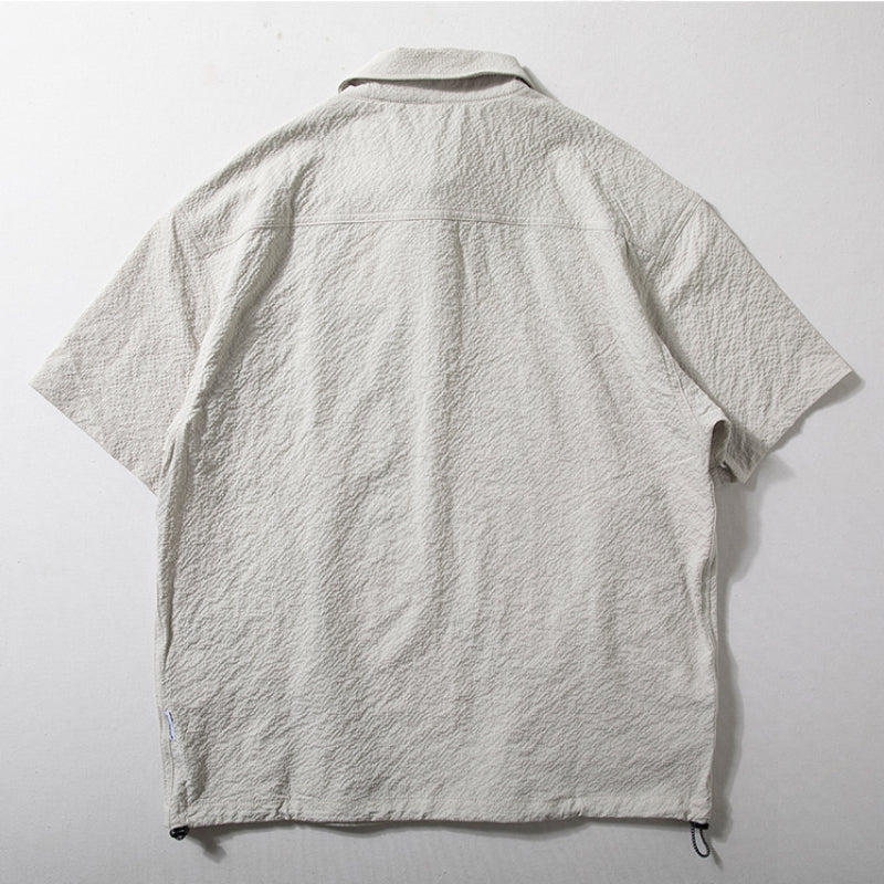 Texturiertes Polohemd im japanischen Stil mit Revers