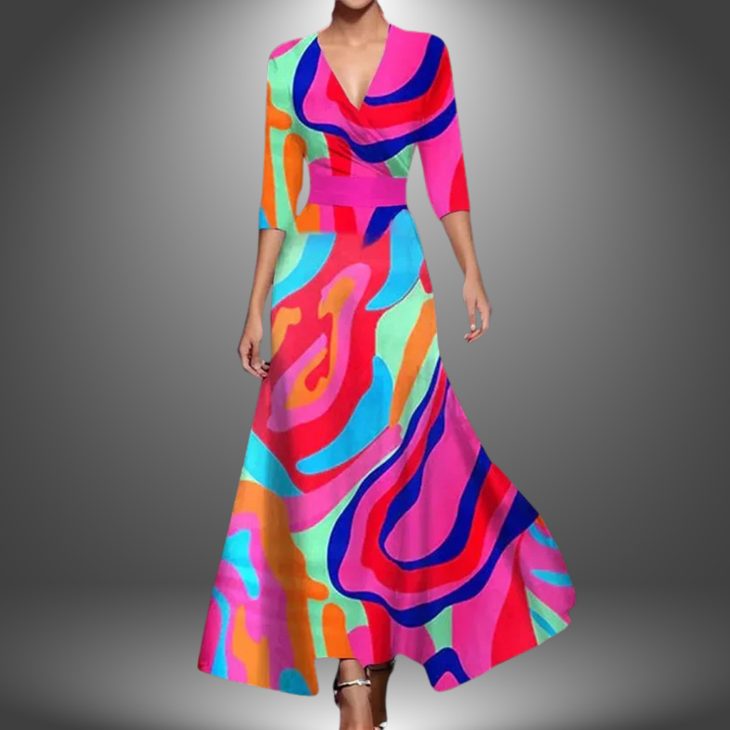 Damen Elegantes Maxikleid | Langarm