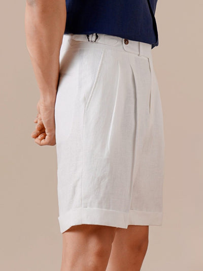 Marini Capri Hochtaillierte Shorts aus 100% Leinen