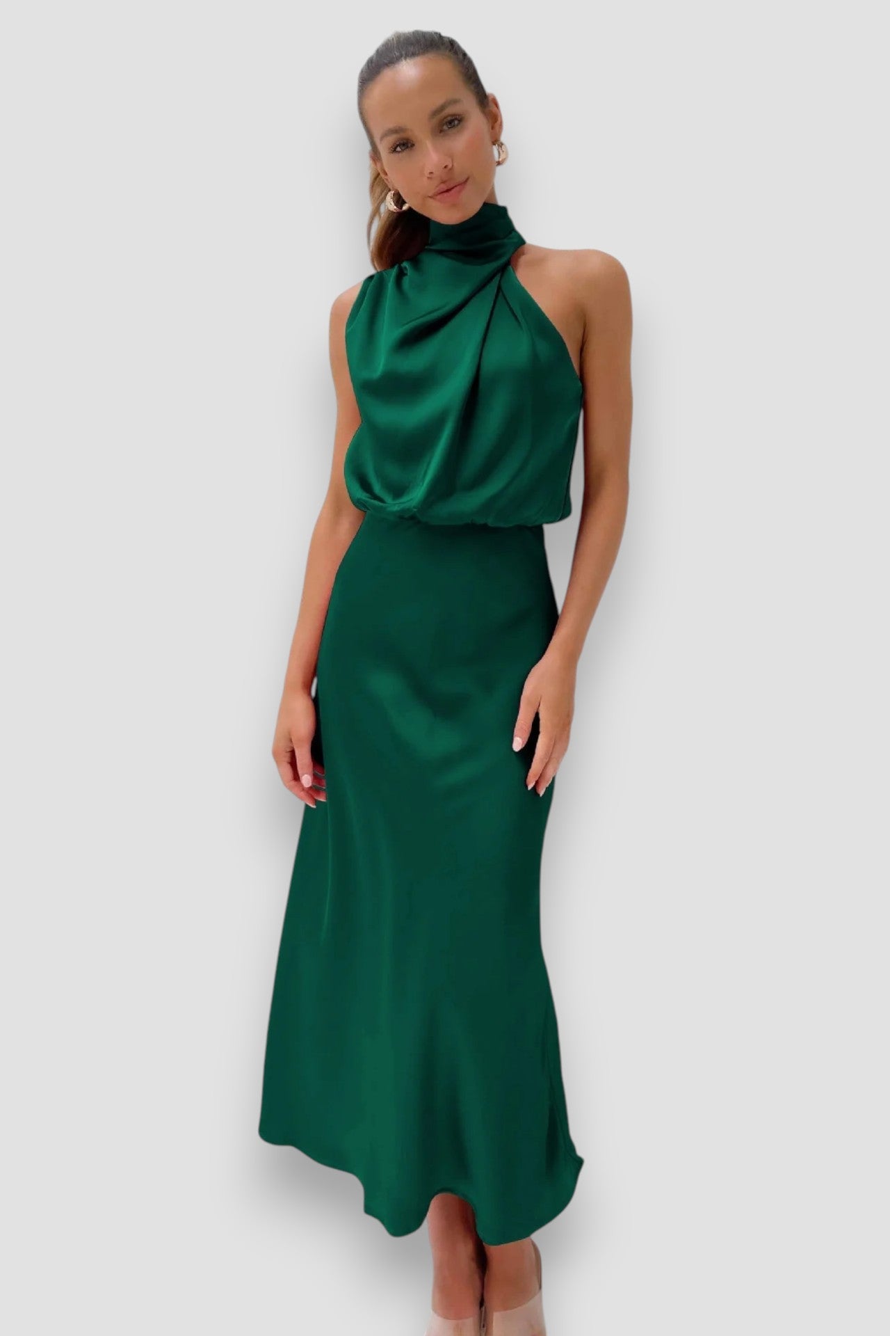 Carlina | Satin Kleid Côte d’Azur Stil
