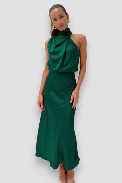Carlina | Satin Kleid Côte d’Azur Stil