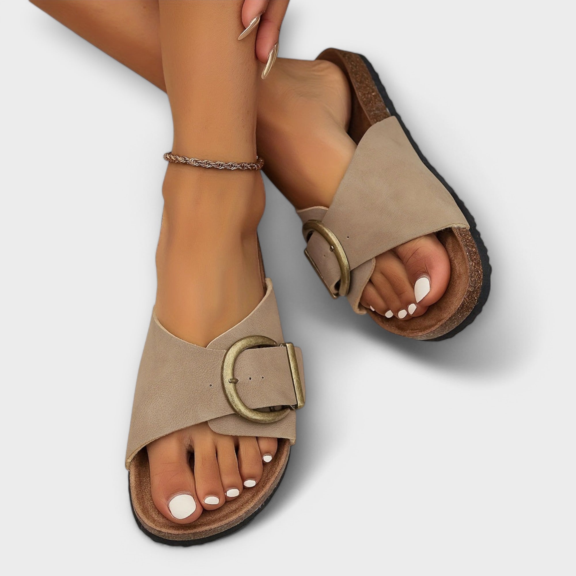 Margie - Damen Korksandalen mit Schnallen-Design