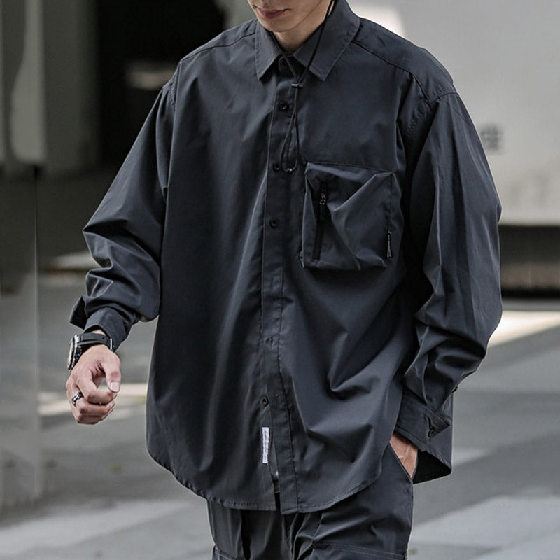 Japanisches lockeres einfarbiges Hemd