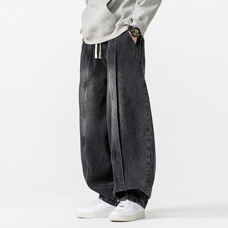 Japanische Retro Machete Denim Lockere Weitbein-Harem-Hose