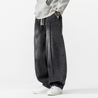 Japanische Retro Machete Denim Lockere Weitbein-Harem-Hose