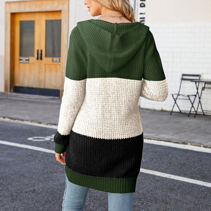Lässiger Farbblock-Cardigan