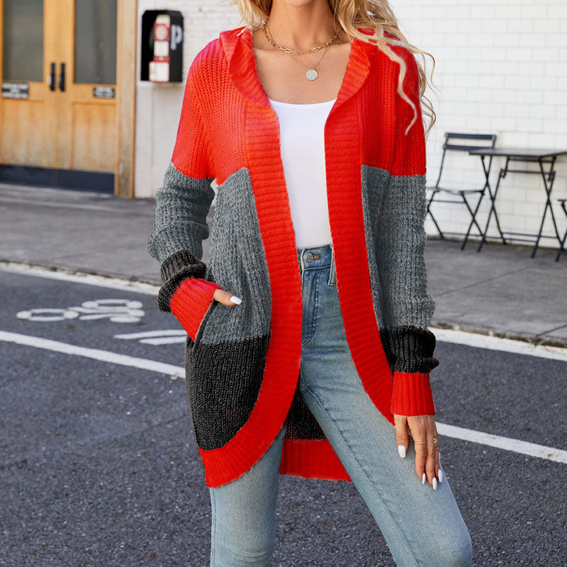 Lässiger Farbblock-Cardigan