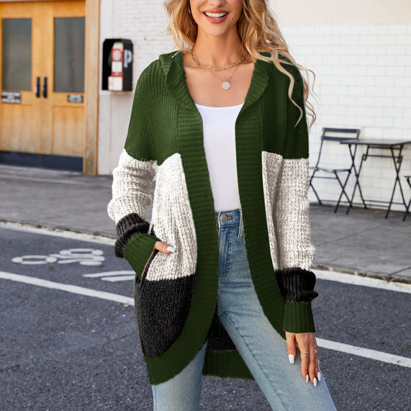 Lässiger Farbblock-Cardigan