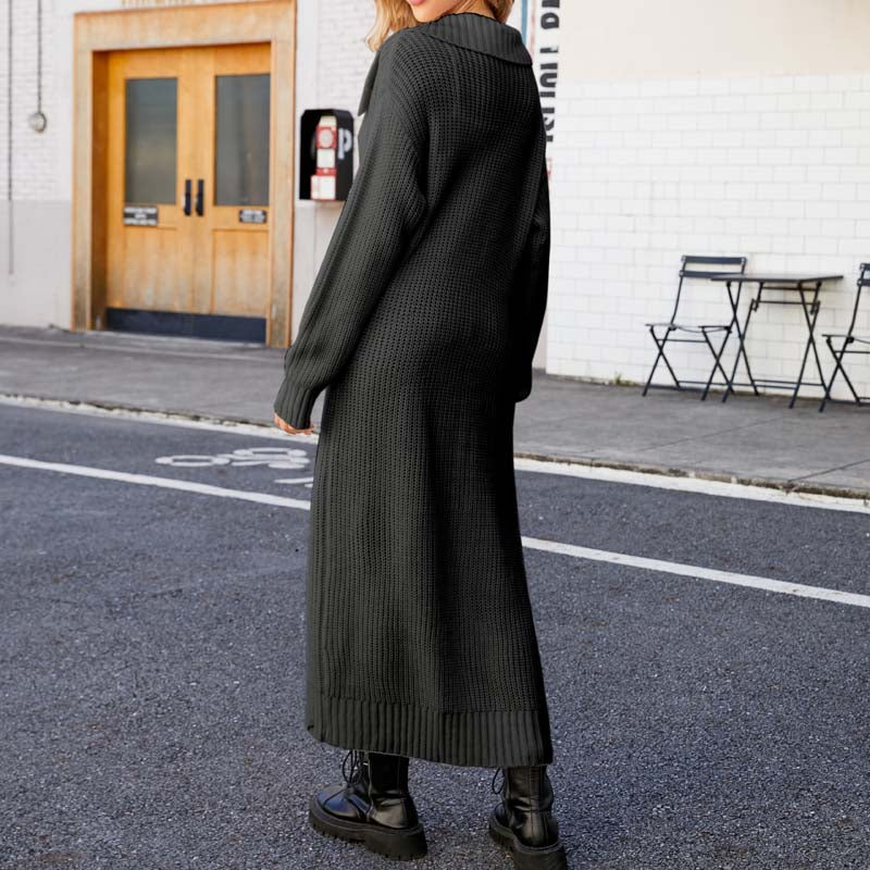 Lässiger einfarbiger langer Cardigan