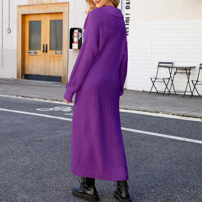 Lässiger einfarbiger langer Cardigan