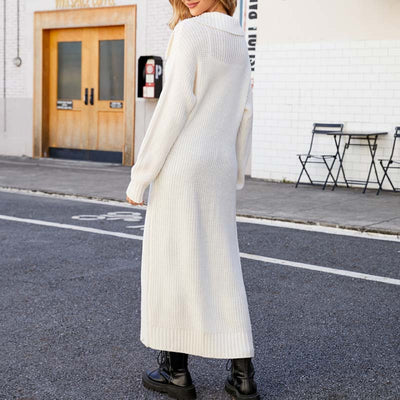 Lässiger einfarbiger langer Cardigan