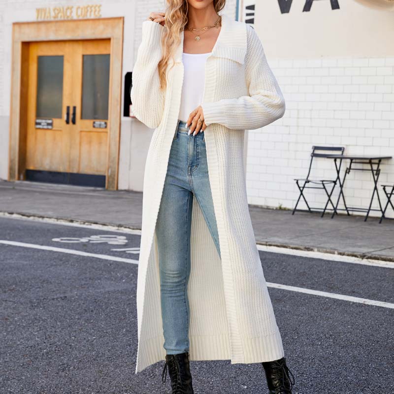 Lässiger einfarbiger langer Cardigan
