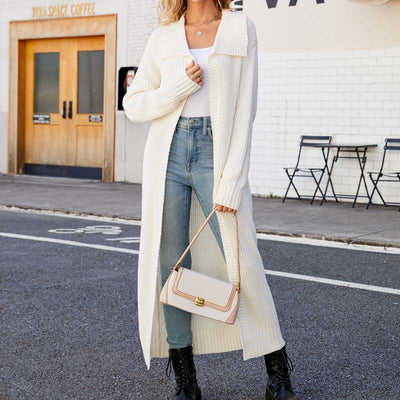 Lässiger einfarbiger langer Cardigan