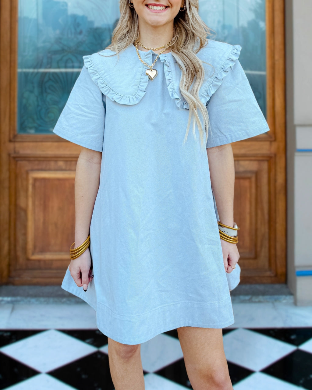 Peter Pan Kragen Mini Kleid