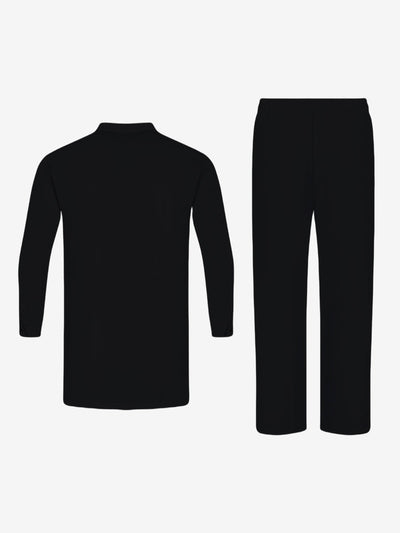 Plus Size Weißes Langarm Herren Set