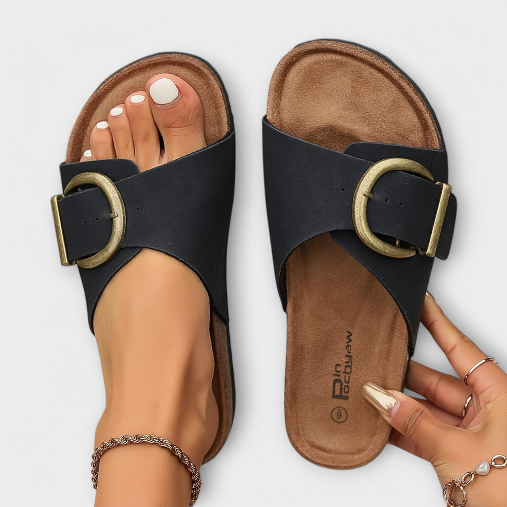 Margie - Damen Korksandalen mit Schnallen-Design