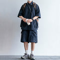 Japanische funktionale große Taschenhemd lässige lockere Overalls Zweiteiliges Set