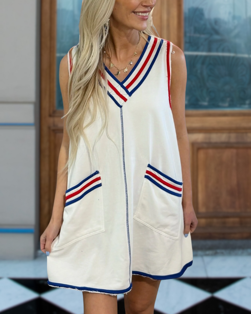 Farbblock Streifen Mini Kleid