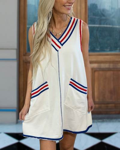 Farbblock Streifen Mini Kleid