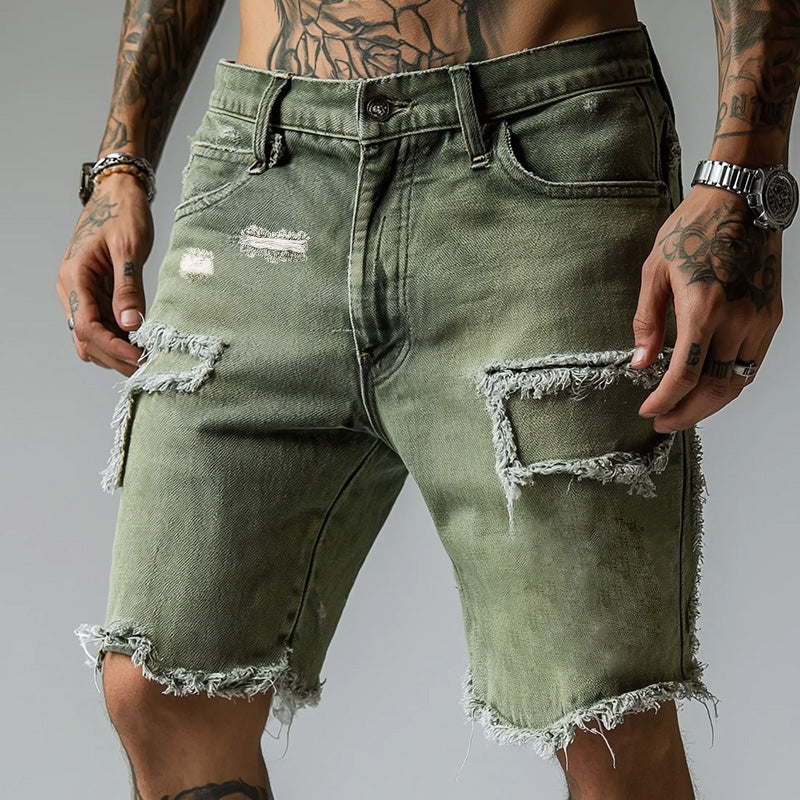 Herren Vintage Denim Gebrushte Shorts