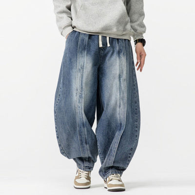 Japanische Retro Machete Denim Lockere Weitbein-Harem-Hose