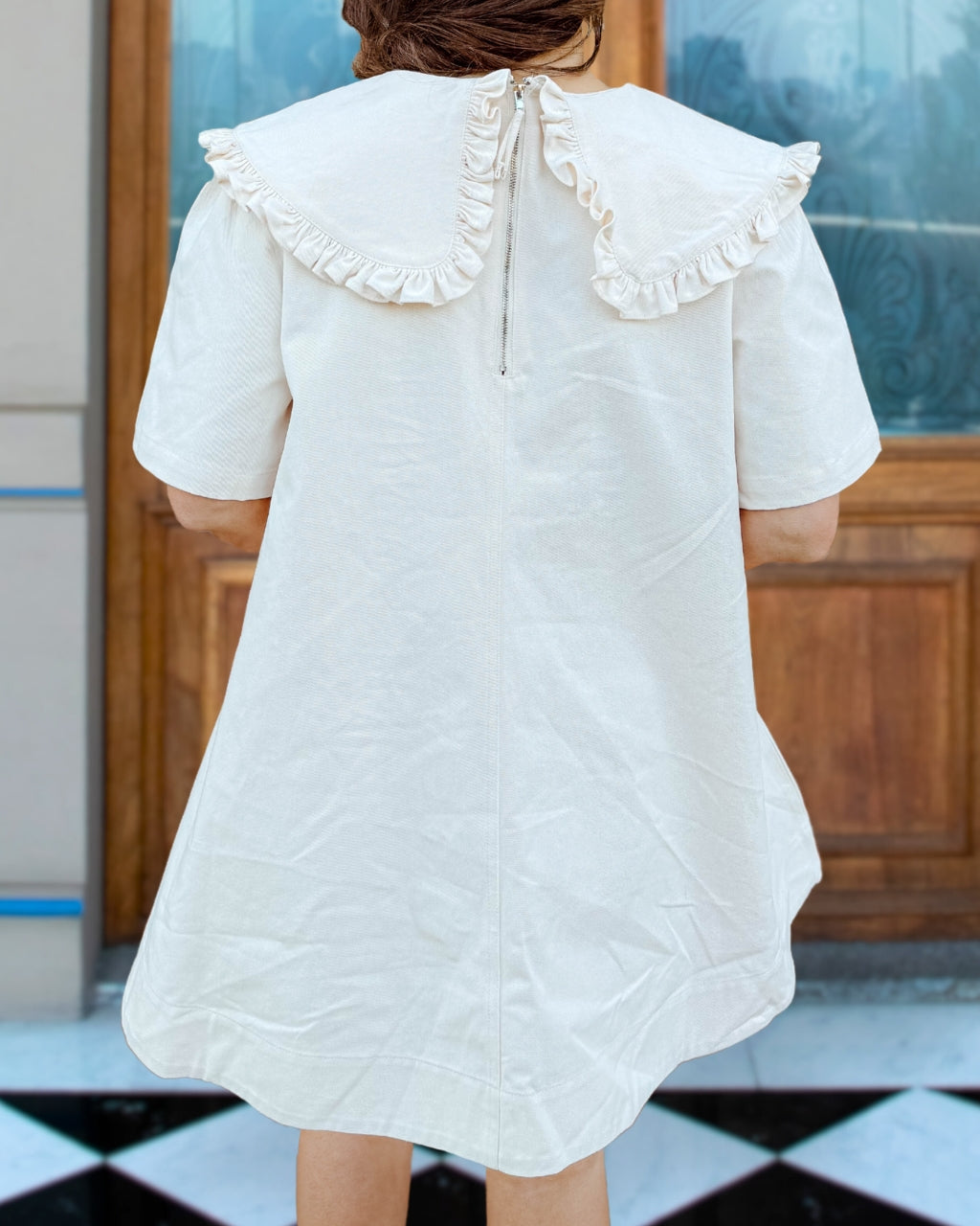 Peter Pan Kragen Mini Kleid