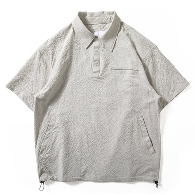 Texturiertes Polohemd im japanischen Stil mit Revers