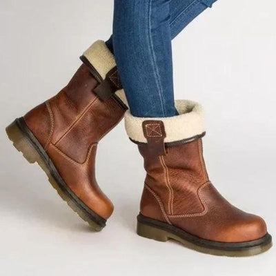 Gefütterte Leder-Winterstiefel