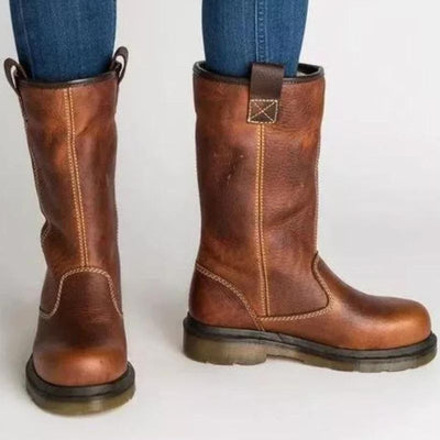 Gefütterte Leder-Winterstiefel